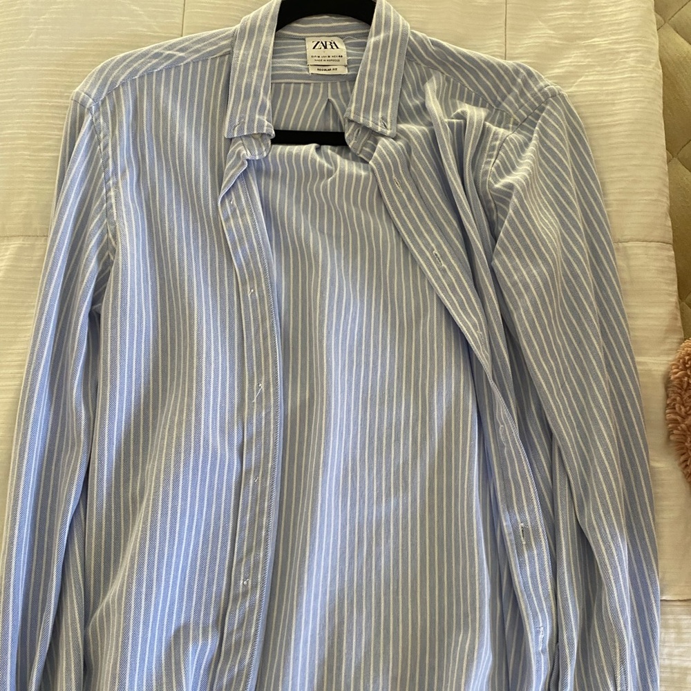 Blue striped button up long sleeve